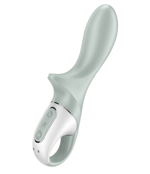 Satisfyer Air Pump Booty 3 nadmuchiwany wibrator analny szaro-zielony