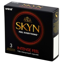 Unimil SKYN Intense Feel prezerwatywy nielateksowe z wypustkami 3 szt.