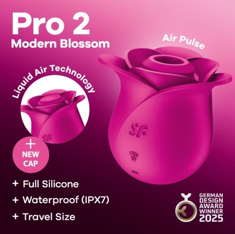 Bezdotykowy pulsacyjny masażer łechtaczki Liquid Air Satisfyer Pro 2 Modern Blossom