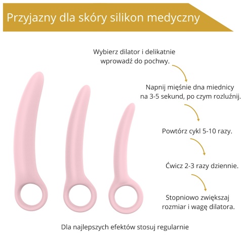 Zestaw dilatorów 3 rozmiary trening mięśni Kegla Erospace Sweet Play A13