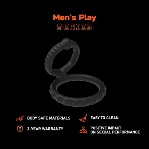 Podwójny pierścień erekcyjny na penisa i jądra Erospace Men’s Play B8