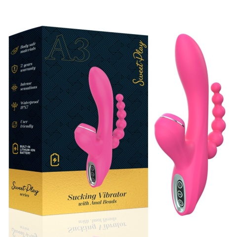 Wibrator 3w1 z funkcją ssania i potrójną stymulacją Erospace Sweet Play A3