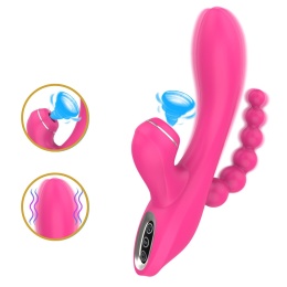 Wibrator 3w1 z funkcją ssania i potrójną stymulacją Erospace Sweet Play A3